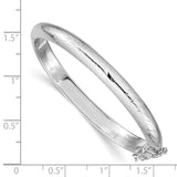 Sterling Silver Rhodium-plated 5mm Baby Hinged Bangle Bracelet QB19 - shirin-diamonds