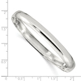 Sterling Silver 2.25mm Solid Polished Plain Slip-On Bangle Bracelet QB235 - shirin-diamonds
