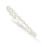Sterling Silver Rhodium-plated White FW Cultured Pearl Bracelet QB250 - shirin-diamonds