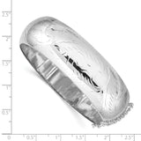 Sterling Silver Rhodium-plated 20mm Bangle Bracelet QB35 - shirin-diamonds