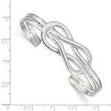 Sterling Silver Knot Design Cuff Bangle QB384 - shirin-diamonds