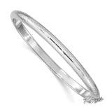 Sterling Silver Rhodium-plated 7mm D/C Hinged Bangle Bracelet QB38 - shirin-diamonds