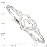 Sterling Silver Heart within a Heart Bangle Bracelet QB408 - shirin-diamonds