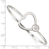 Sterling Silver Heart Bangle Bracelet QB407 - shirin-diamonds