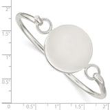 Sterling Silver Bangle w/Round ID Plate Bracelet QB412 - shirin-diamonds