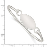Sterling Silver Bangle w/Oval ID Plate Bracelet QB414 - shirin-diamonds