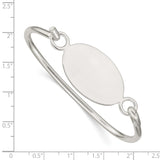Sterling Silver w/Oval ID Plate Bangle Bracelet QB415 - shirin-diamonds