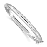 Sterling Silver Rhodium-plated 5mm With Chain Bangle Bracelet QB41 - shirin-diamonds