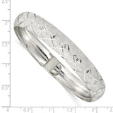 Sterling Silver 10mm Polished D/C & Textured Bangle QB593 - shirin-diamonds