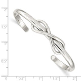 Sterling Silver Polished Fancy Design Cuff Bangle QB602 - shirin-diamonds