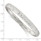 Sterling Silver 6.5mm Diamond-cut Flexible Bangle QB612 - shirin-diamonds