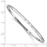 Sterling Silver 3.00mm Rhodium Polished Patterned Bangle QB679 - shirin-diamonds