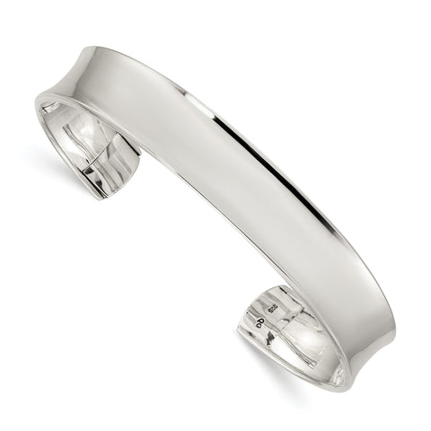 Sterling Silver Concave Cuff Bangle QB760 - shirin-diamonds