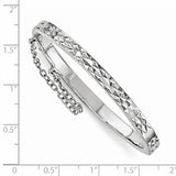 Sterling Silver Rhod. Plated D/C w/Safety Hinged Child's Bangle QB794 - shirin-diamonds