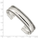 Sterling Silver 14.5mm Antiqued Cuff Bangle Bracelet QB90 - shirin-diamonds
