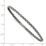 Sterling Silver Antiqued 3mm Slip-on Bangle QB922 - shirin-diamonds
