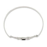 Sterling Silver Black Onyx Flexible Bangle Bracelet QB946 - shirin-diamonds