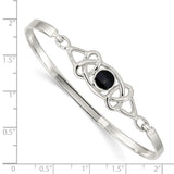 Sterling Silver Black Onyx Flexible Bangle Bracelet QB946 - shirin-diamonds
