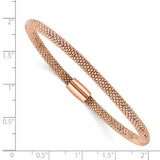 Sterling Silver Rose-tone Fancy Chain Magnetic Clasp Bracelet QB948 - shirin-diamonds