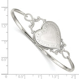 Sterling Silver Heart Locket Flexible Bangle Bracelet QB988 - shirin-diamonds