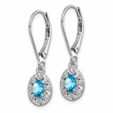 Sterling Silver Rhodium-plated Diam. & Blue Topaz Earrings QBE10DEC
