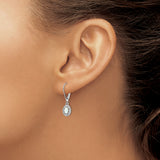Sterling Silver Rhodium-plated Diam. & Created Opal Earrings QBE10OCT