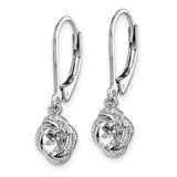 Sterling Silver Rhodium-plated Diam. & White Topaz Earrings QBE12APR