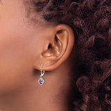 Sterling Silver Rhodium-plated Diam. & Amethyst Earrings QBE12FEB