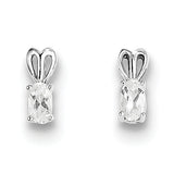 Sterling Silver Rhodium-plated White Topaz Earrings QBE20APR - shirin-diamonds