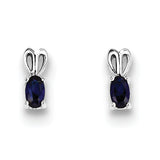 Sterling Silver Rhodium-plated Created Sapphire Earrings QBE20SEP - shirin-diamonds