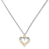 Sterling Silver & 12K Heart Necklace QBH104 - shirin-diamonds