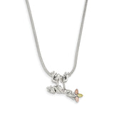 Sterling Silver & 12K Frog Slide Necklace QBH146 - shirin-diamonds