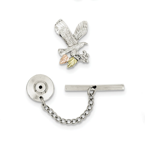 Sterling Silver & 12K Eagle Pin/Tie Tack QBH174 - shirin-diamonds