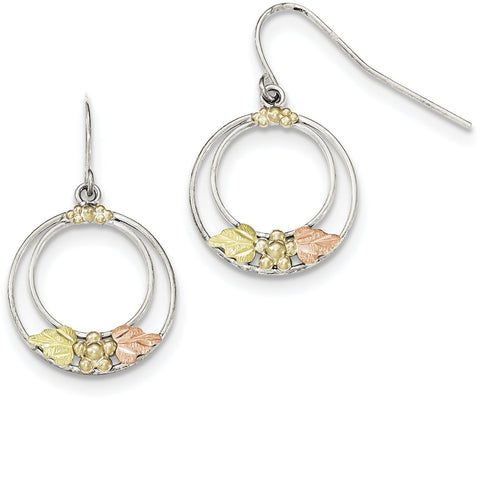 Sterling Silver & 12k Circle Shepherd Hook Earrings QBH201 - shirin-diamonds