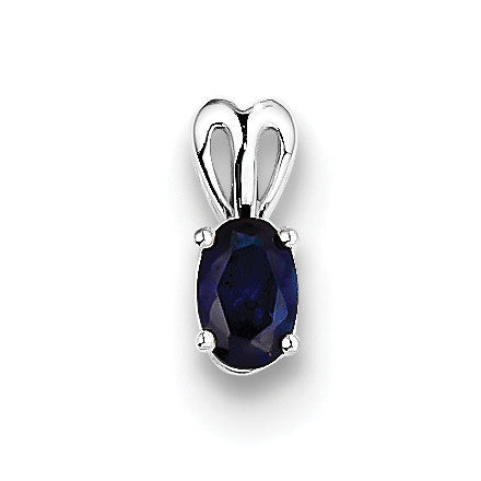 Sterling Silver Rhodium-plated Created Sapphire Pendant - shirin-diamonds