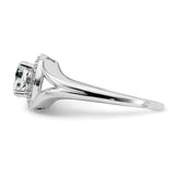 Sterling Silver Rhodium-plated Diam. & White Topaz Ring QBR11APR