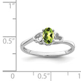 Sterling Silver Rhodium-plated Peridot Ring QBR15AUG