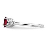 Sterling Silver Rhodium-plated Created Ruby Ring QBR15JUL