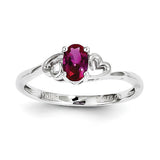 Sterling Silver Rhodium-plated Created Ruby Ring QBR15JUL - shirin-diamonds
