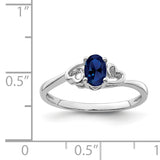 Sterling Silver Rhodium-plated Created Sapphire Ring QBR15SEP