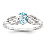 Sterling Silver Rhodium-plated Light Swiss Blue Topaz Ring QBR17DEC - shirin-diamonds