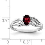Sterling Silver Rhodium-plated Garnet Ring QBR17JAN
