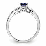 Sterling Silver Rhodium-plated Created Sapphire Ring QBR17SEP