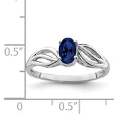 Sterling Silver Rhodium-plated Created Sapphire Ring QBR17SEP