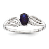 Sterling Silver Rhodium-plated Created Sapphire Ring QBR17SEP - shirin-diamonds