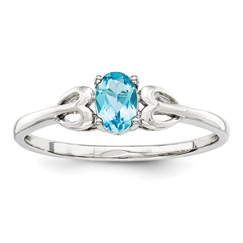 Sterling Silver Rhodium-plated Light Swiss Blue Topaz Ring QBR20DEC - shirin-diamonds