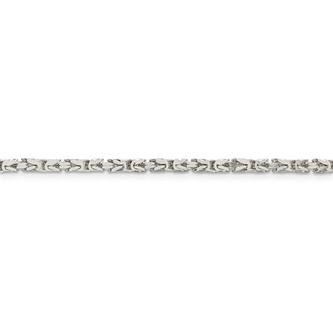 Sterling Silver 2.5mm Byzantine Chain QBZ060 - shirin-diamonds