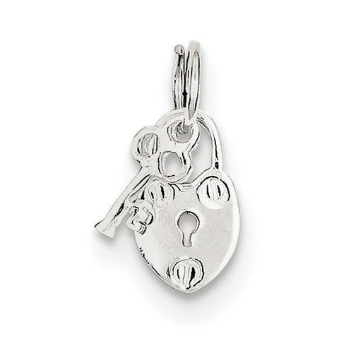 Sterling Silver Lock & Key Charm QC1088 - shirin-diamonds