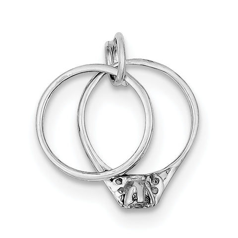 Sterling Silver Rhodium-plated Wedding Ring Set Charm QC1482 - shirin-diamonds