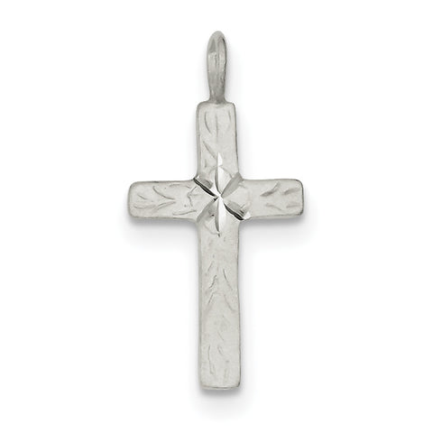 Sterling Silver Diamond-cut Cross Pendant QC1848 - shirin-diamonds